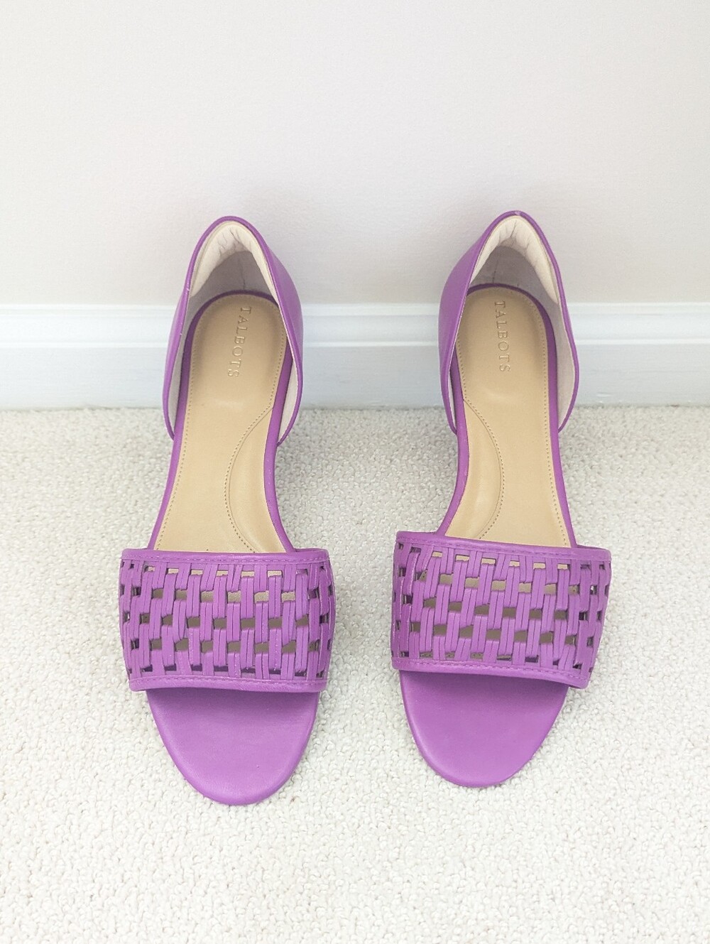 Talbots Purple Leather Open Toe Sandals